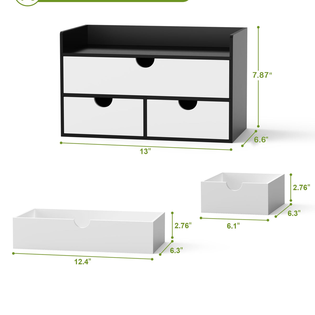 Bamboo Desk Organizer with Drawers, Desktop Storage for Office Supplies