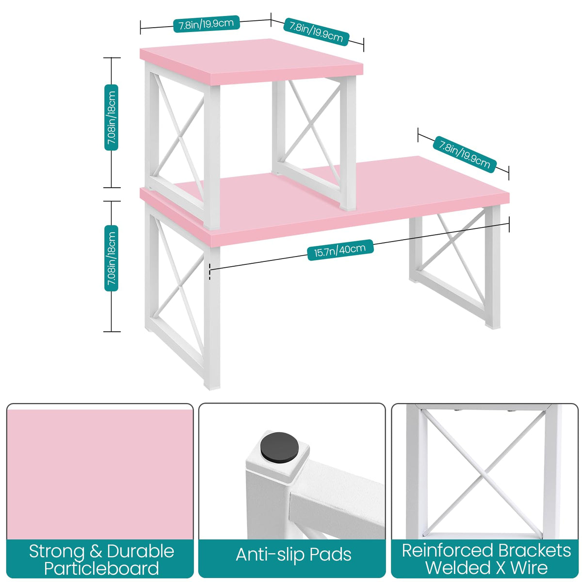 ELITEROO Desktop Shelf, 2 Tier Independent Stackable Desk Stand