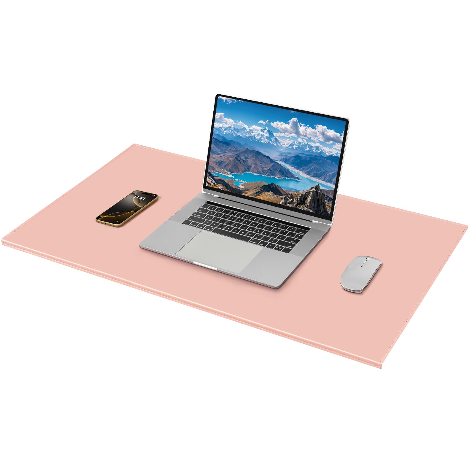 AKOZLIN 35.4"x 18.9" Soft PU Leather Surface Office Desk Mouse Mat Anti-Push Pad with Full Grip