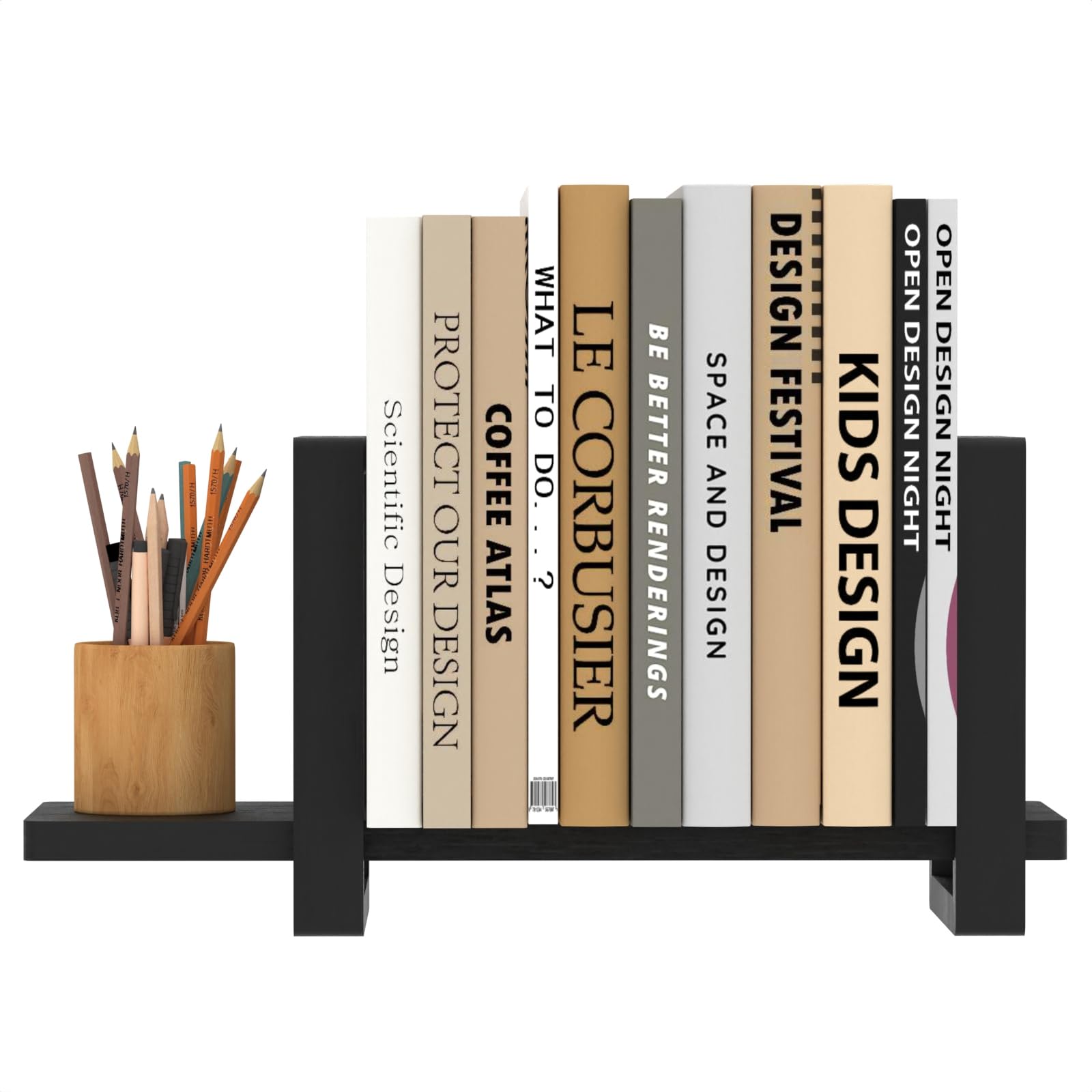 YUELGUANG Adjustable Desktop Bookshelf Wooden Desk Book Holder Organizer Tabletop Bookshelf Mini