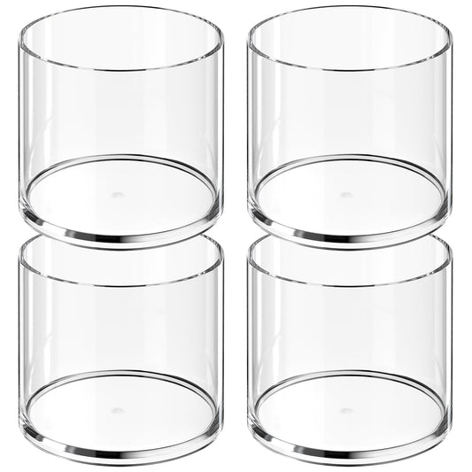 MaxGear Round Pen Holder 4 Pack Acrylic Cylinder Container, Pencil Holder