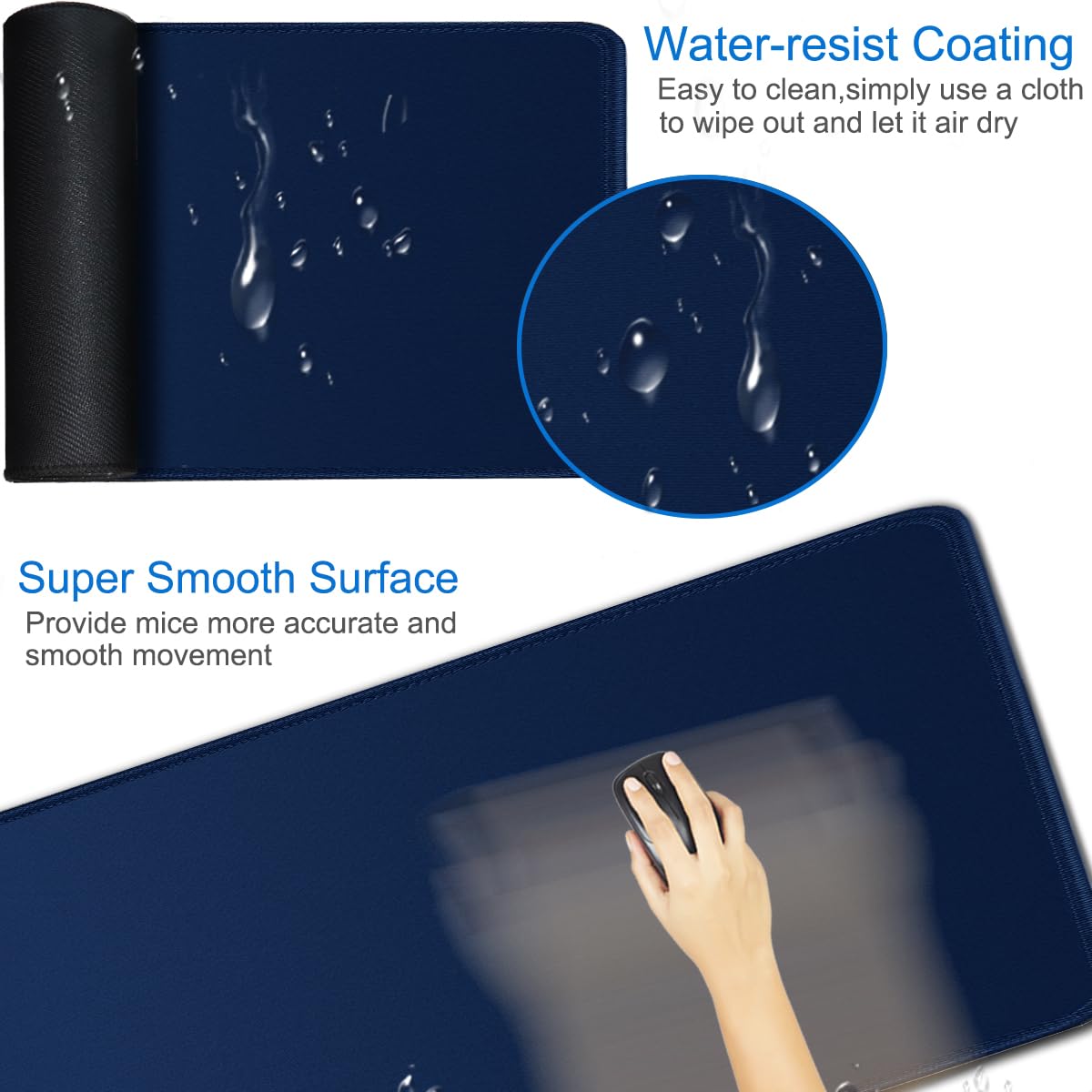 Large Mouse Pad, 31.5x15.7 inch Large Extended Computer Keyboard Mouse Mat, Water Resist Non-Slip