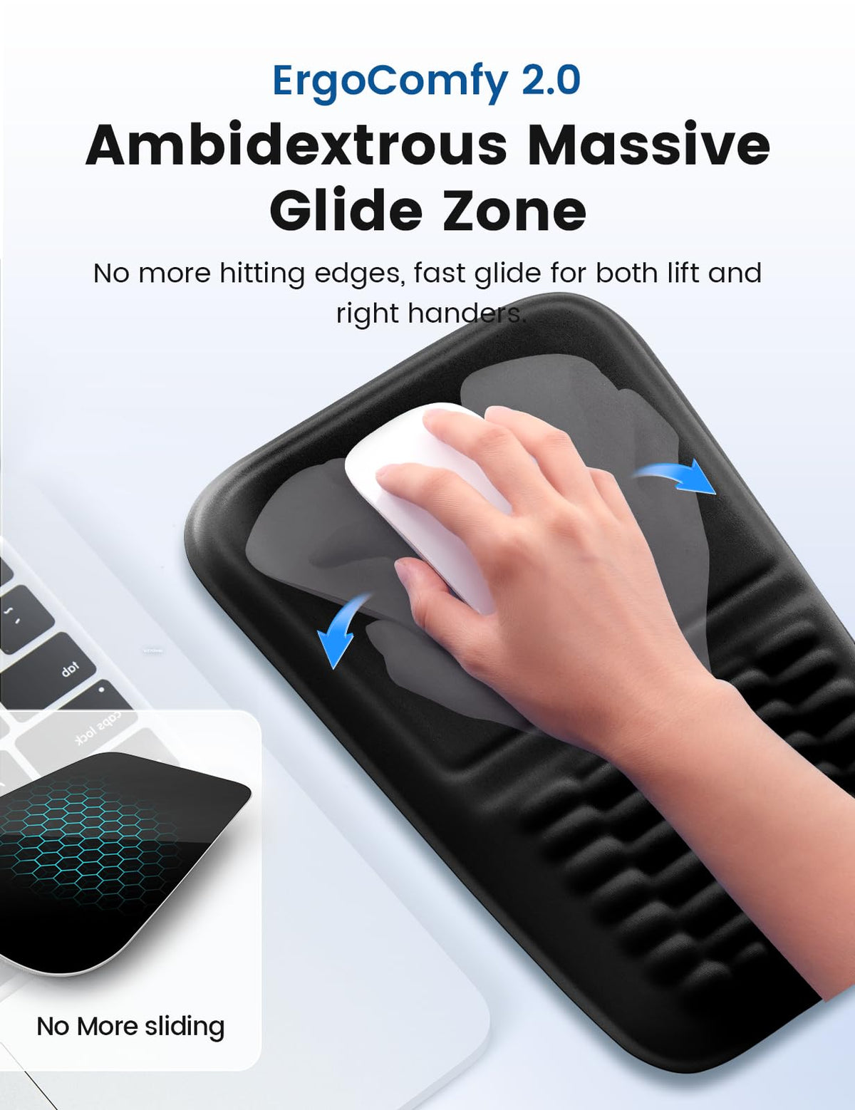 2-in-1 Keyboard & Mouse Wrist Rest Set – Ergonomic Pain-Relief Support, Memory Foam Wrist Cushion