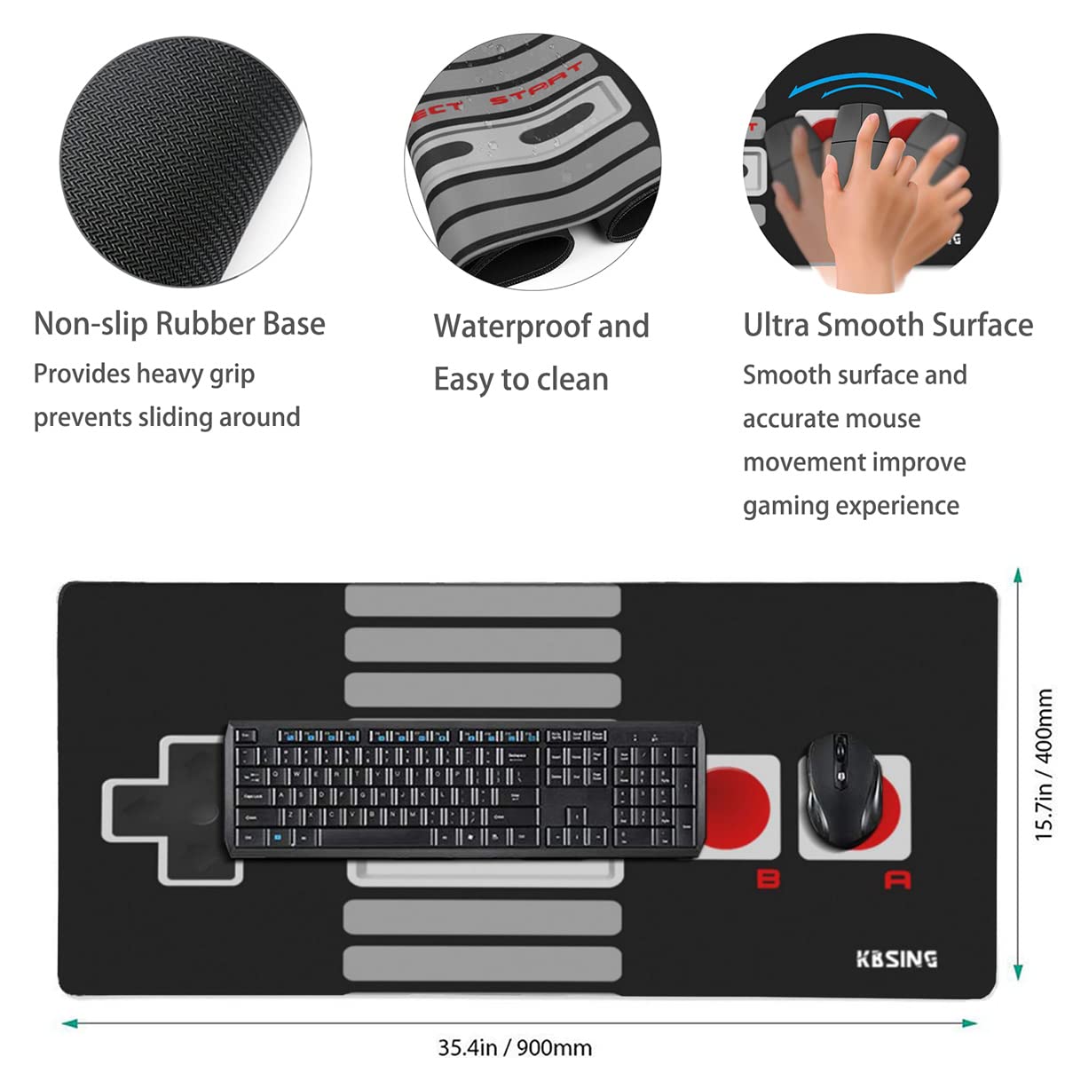Gaming Mouse Pad - Extended Keyboard Mouse Pad Mat, Large PC Laptop Game Mouse Mat Huge Desk Pad