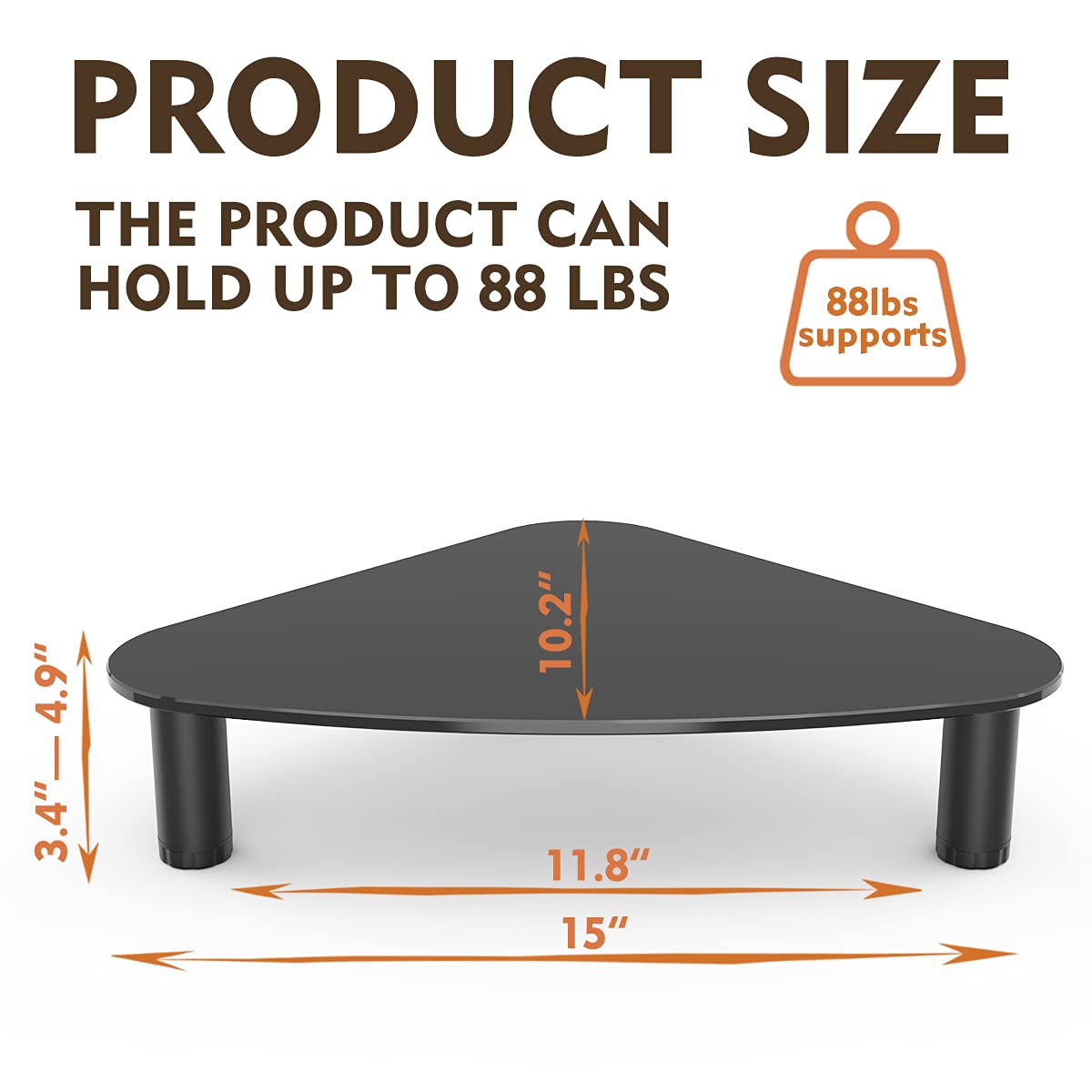 Hemudu 2 Pack Computer Monitor Riser | Triangle Save Space Desktop Corner Stand for Computer