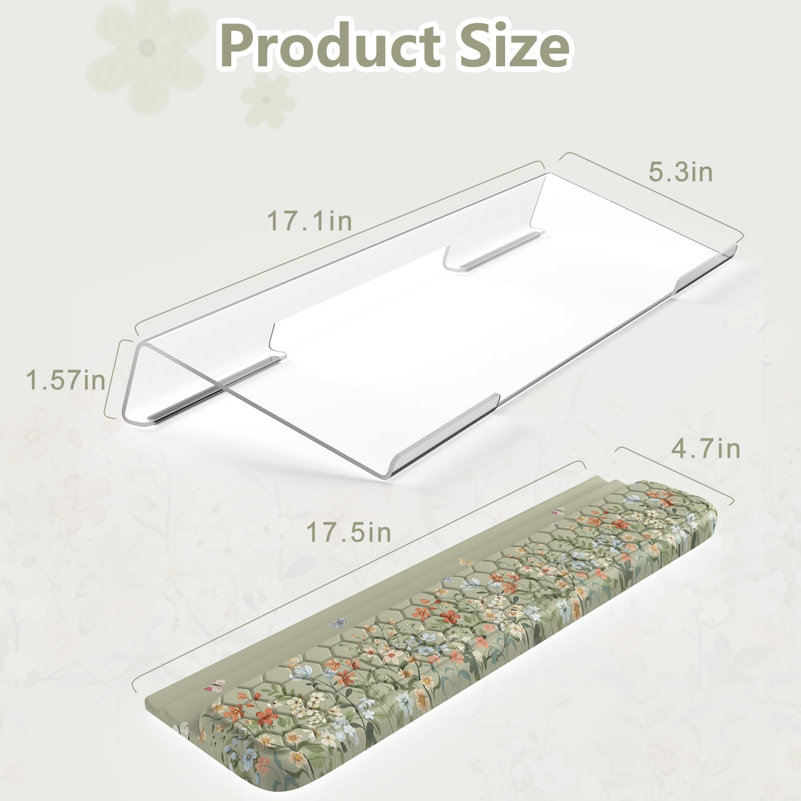 HAOCOO Computer Keyboard Stand, Wrist Rest with 3-Level Height Adjustment, Acrylic Keyboard Holder