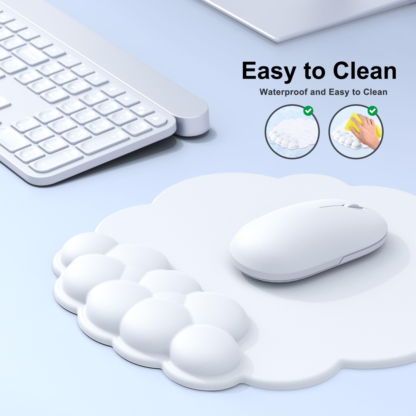 MOKURU Cloud Mouse Pad with Wrist Rest, Cloud Keyboard Wrist Rest, Mouse Pad Wrist Support