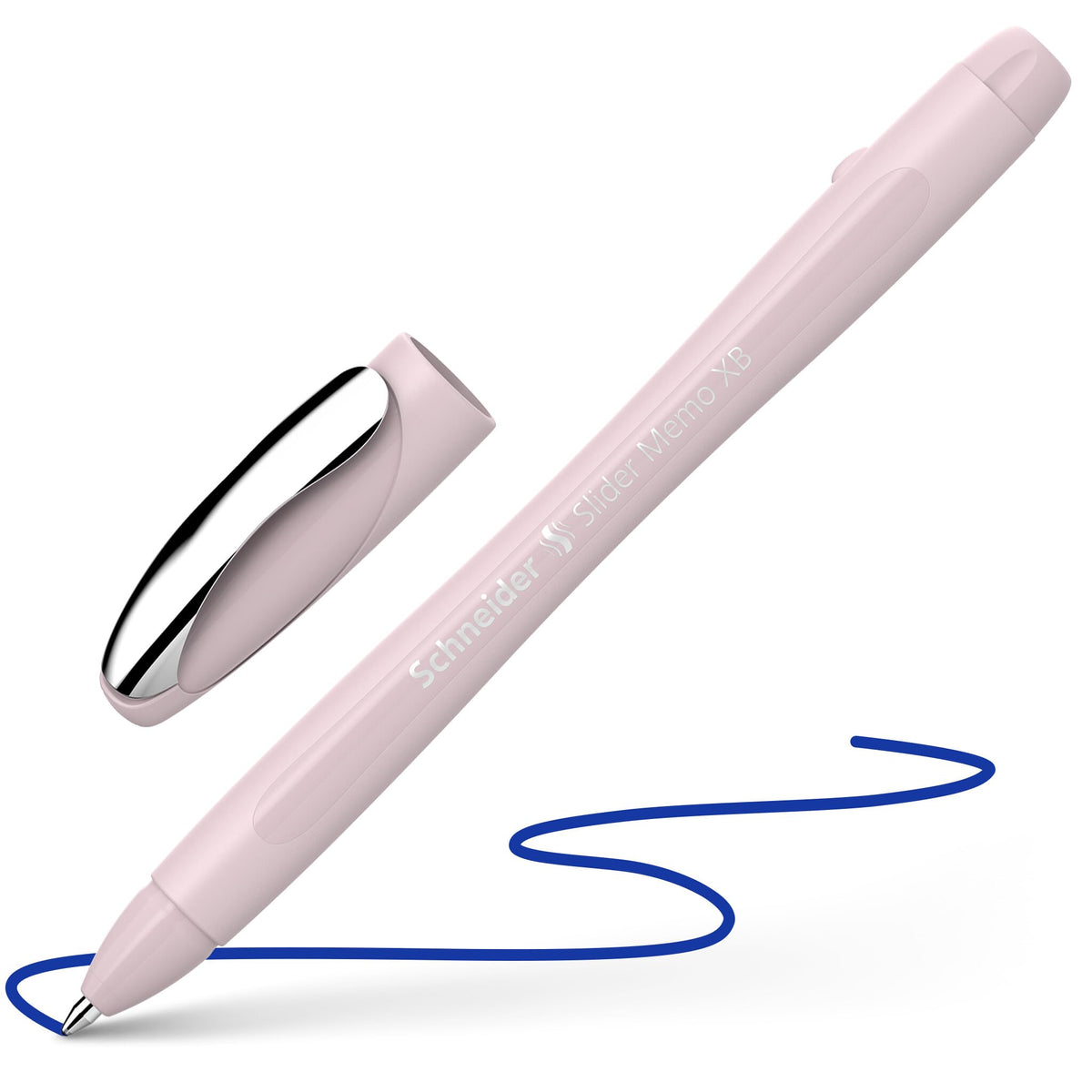 Schneider Slider Memo XB Ballpoint Pen (Pearl, Blue Ink) Pack of 10