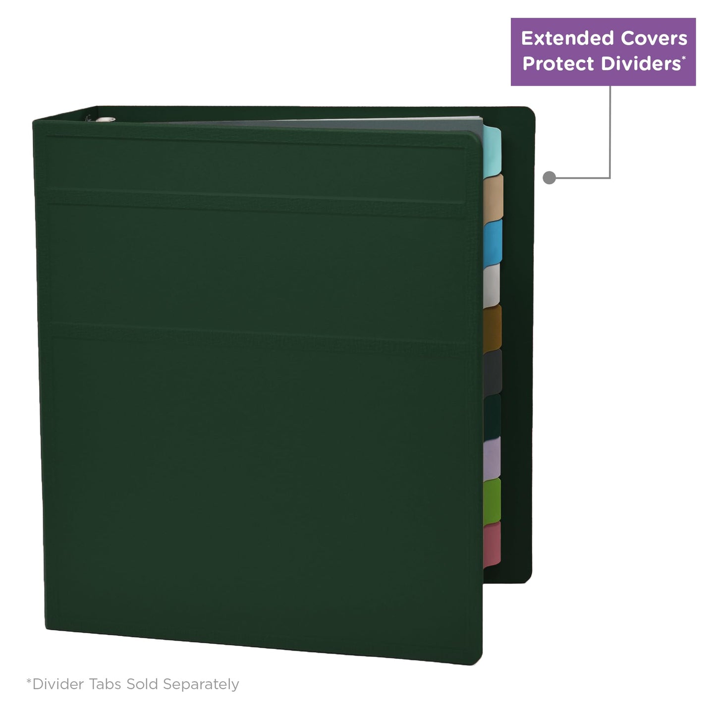 Carstens 3-Inch Heavy Duty 3-Ring Binder - Side Opening, Forest Green, Durable Plastic, Precision