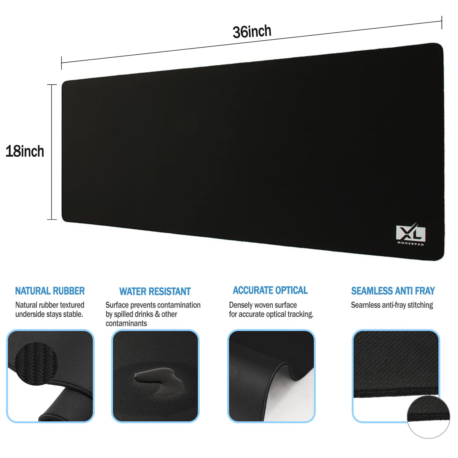 XL Mouse Pad 2XL Huge Extra Large Gaming Mousepad for Full Desk - Super Thick Nonslip Rubber Base