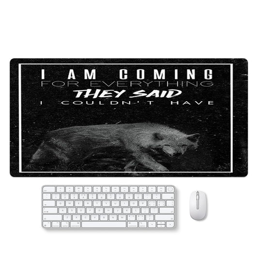 Reateforin Inspirational Quote Mouse Pad for Guys,Black Large Mouse Pad for Mens Lion Animal