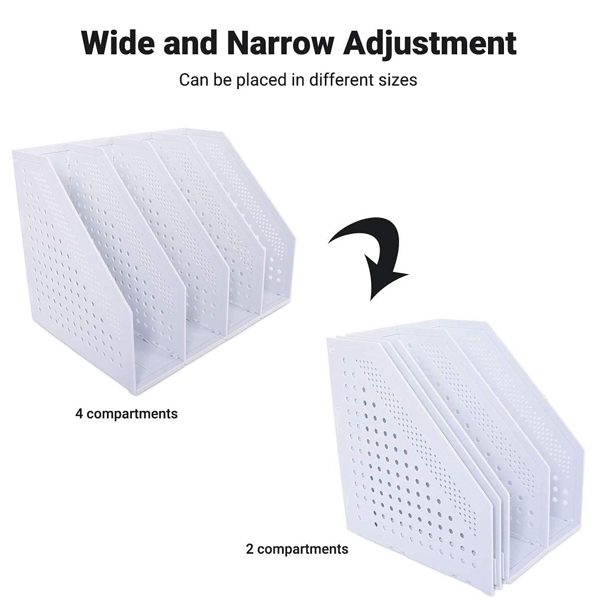 Elezeal Collapsible Magazine File Holder, Durable Document Desktop Folder Binder for Office Desk