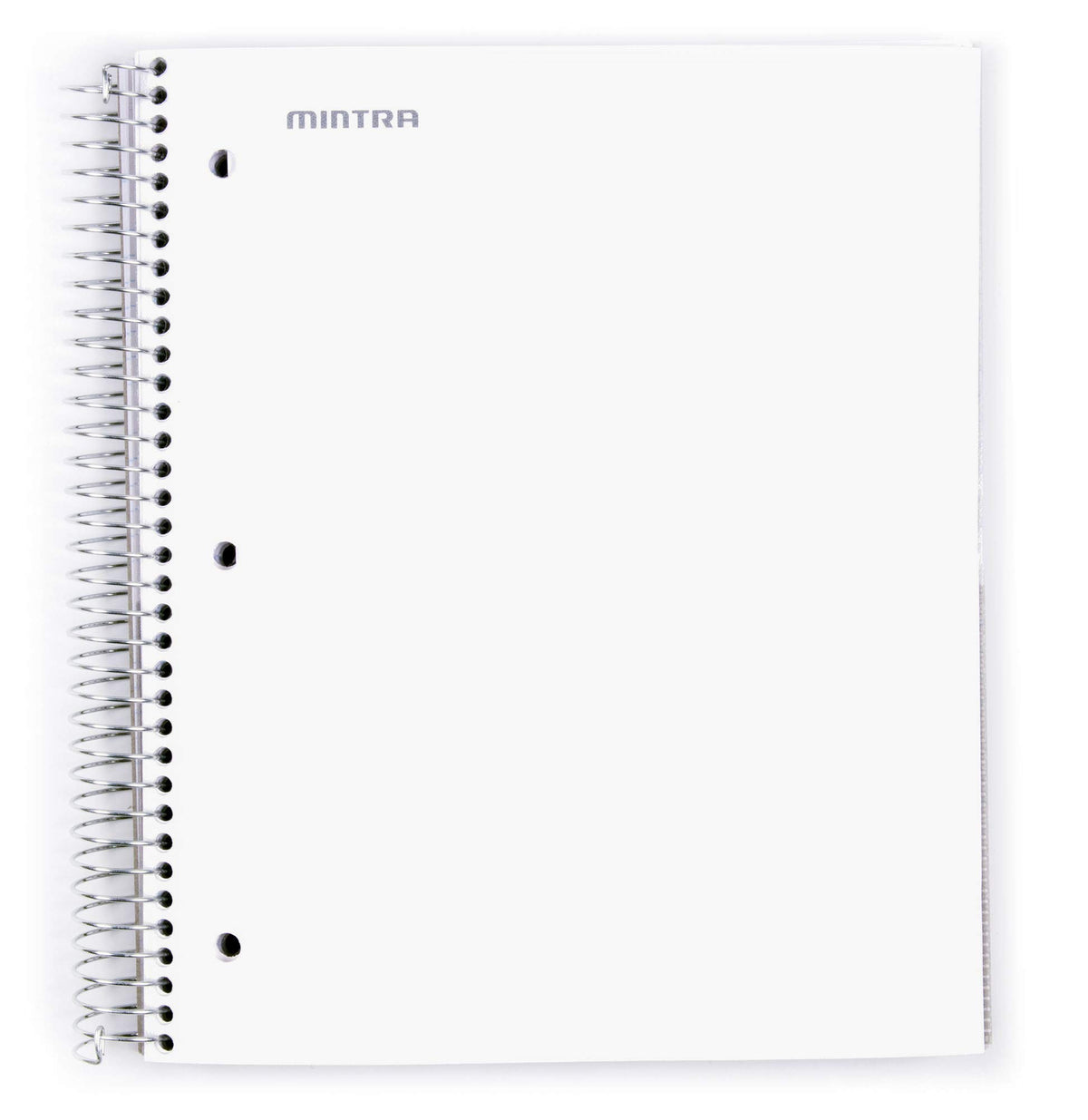 Mintra Office Durable Spiral Notebooks, 5 Subject (White, Wide Ruled 1pk)