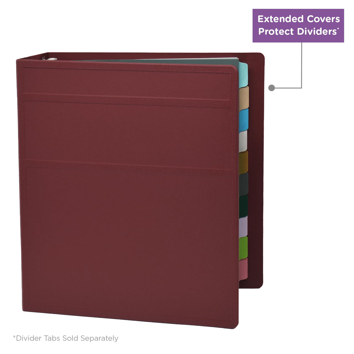 Carstens 3-Inch Heavy Duty 3-Ring Binder - Side Opening, Wine, Durable Plastic, Precision No-Gap