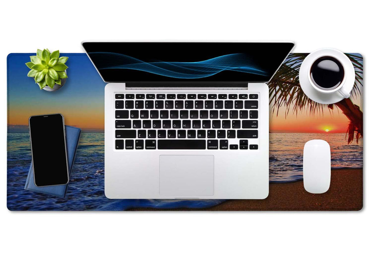 SSOIU Extended Gaming Mouse Pad - Non-Slip Water-Resistant Rubber Base Computer Keyboard Mouse Mat