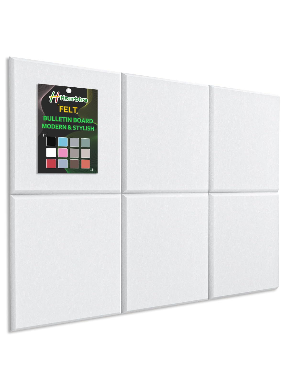 Hsurbtra Cork Board for Wall 24 x 18 Inch, 6 Pack Felt Bulletin Notice Board with Pushpins for