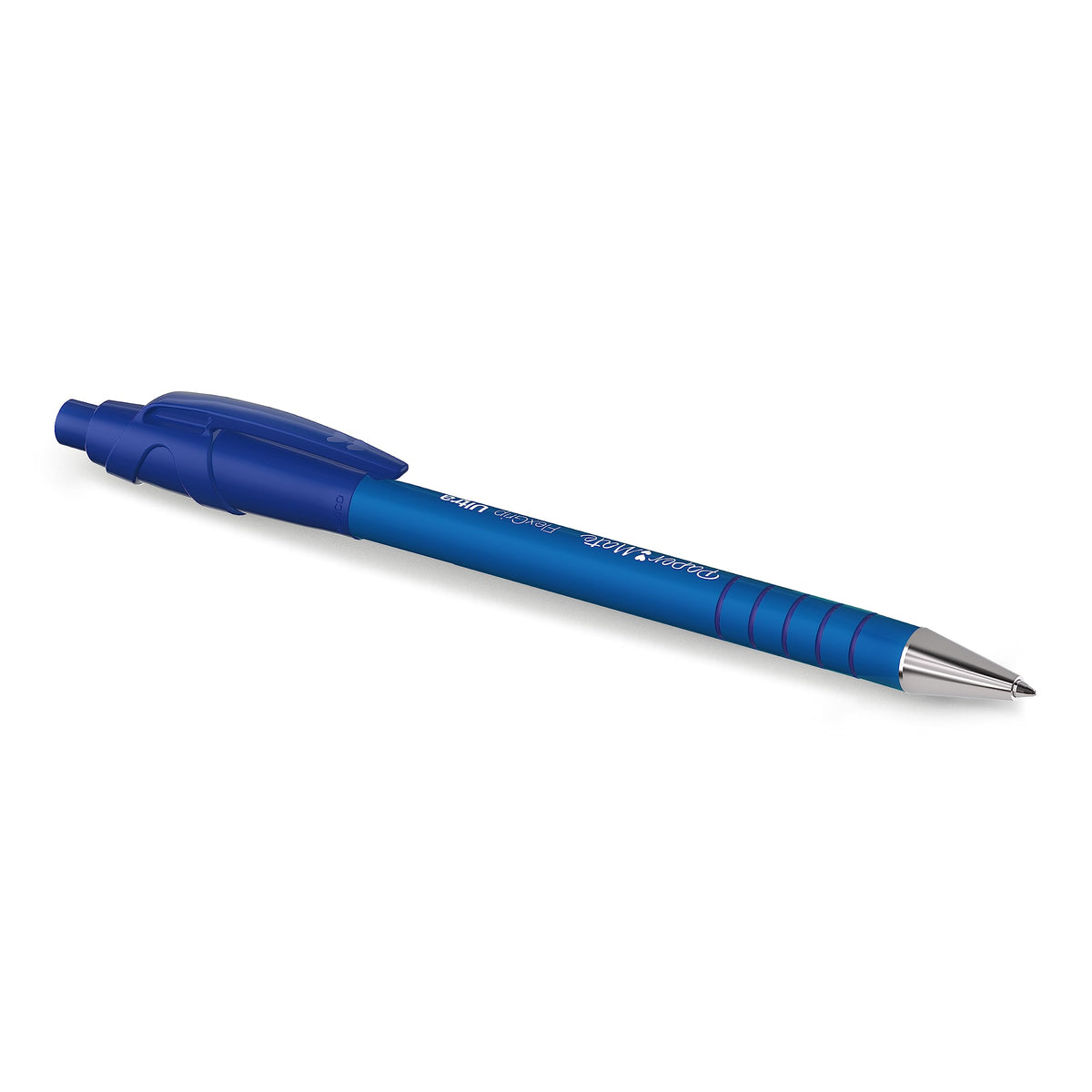 Paper Mate FlexGrip Ultra Retractable Ballpoint Pens, Recycled, Medium Point (1.0mm), Blue Ink, 12
