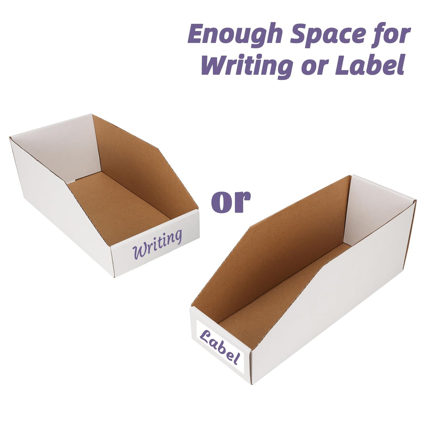 EXYGLO Cardboard Storage Bins Assorted Sizes, 35 Mixed Pack Cardboard Boxes,18 Pack 12x4x4.5, 12