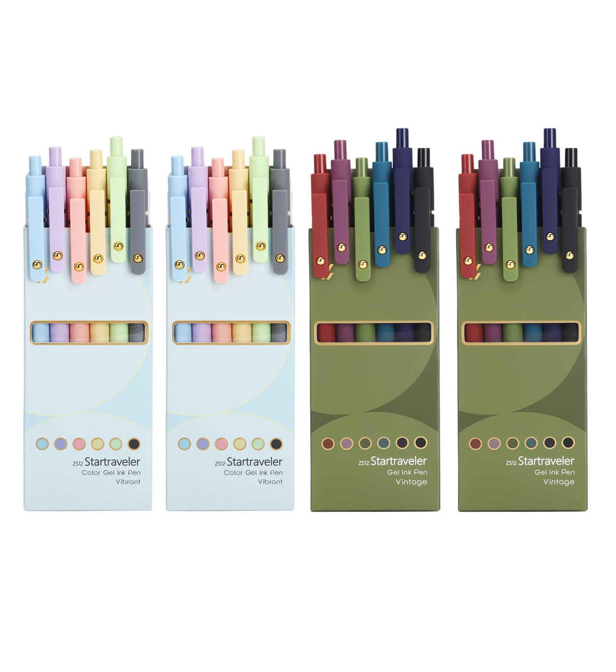 FIOVER Colored Gel Pens 24 Pack 0.7mm Medium Point Pens for Journaling