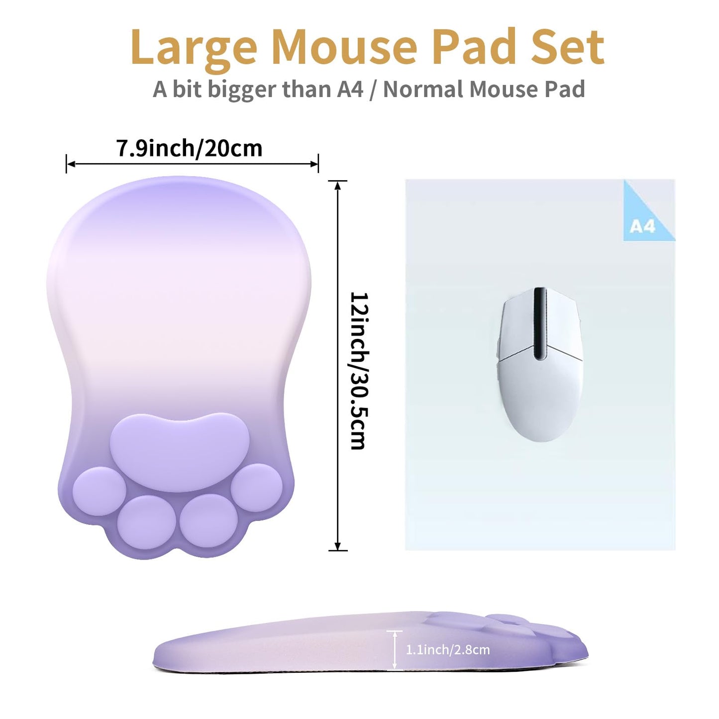 L-SPOUTTO Ergonomic Mouse Pad with Wrist Rest,Cute Mouse Pad Wrist Support