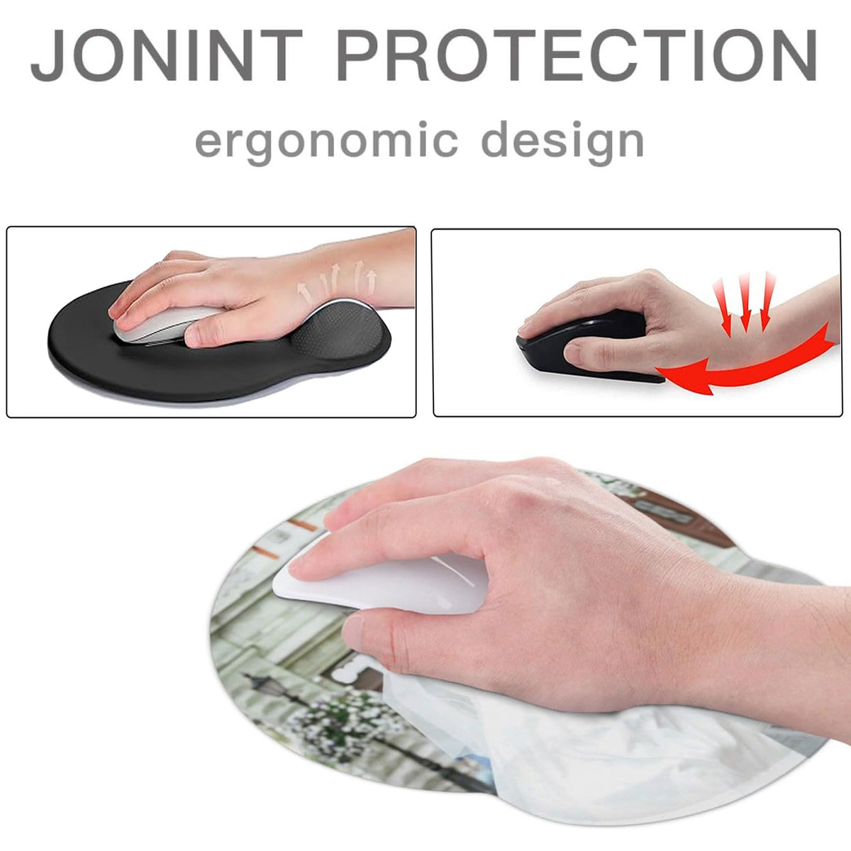 Custom Mouse Pad with Wrist Support，Ergonomic Personalized Mousepad,Add Personalized Photo & Text