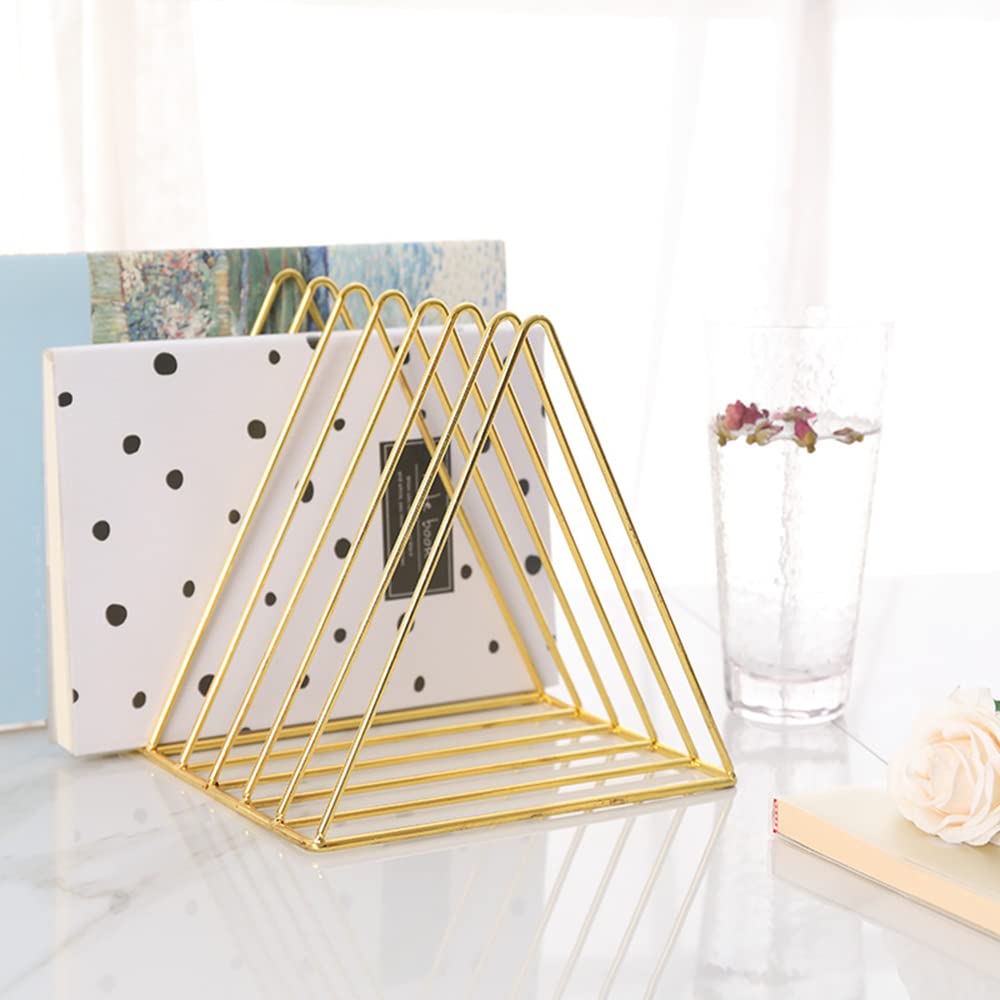 Sooyee 9 Slot Gold Magazine Holder, Desktop File Sorter Organizer
