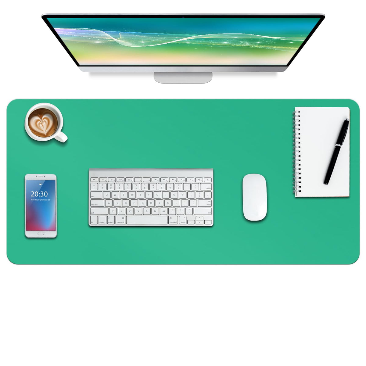 Boutilon Leather Desk Pad Protector,Non-Slip Mouse Pad,Laptop Desk Pad,Office Mouse Mat,Waterproof