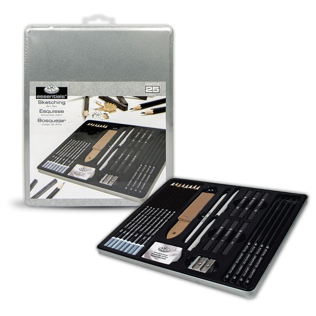 Royal & Langnickel Essentials(TM) Sketching Art Set W/Tin Blue, 1 count (pack of 1)