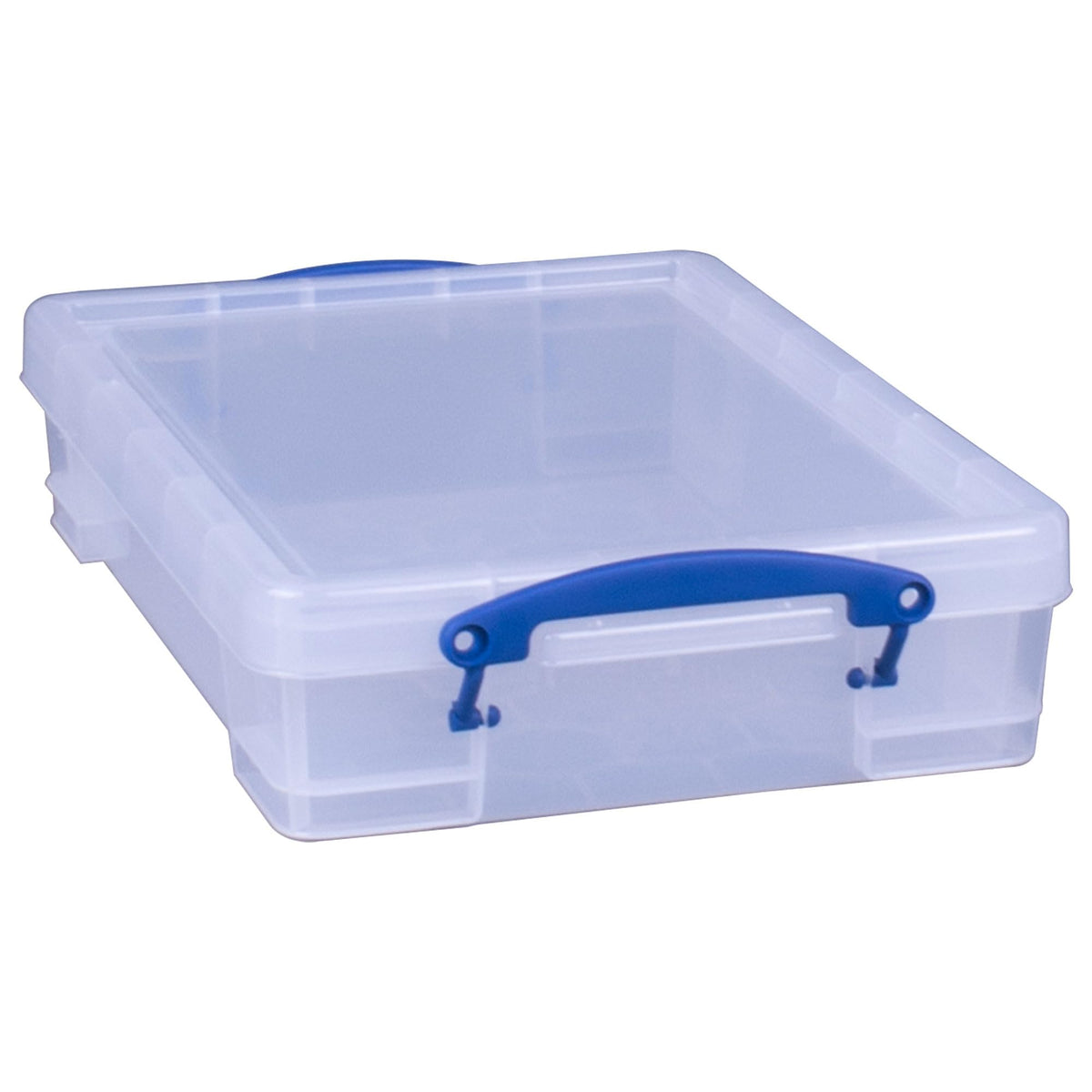 Really Useful Box 4C Plastic Stackable Storage Container with Snap Lid and Built in Clip Lock