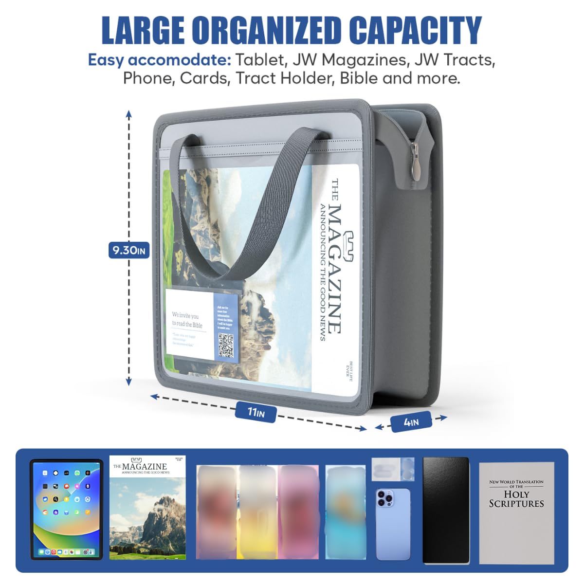 JW Field Service Supplies, JW Gifts, Magazine Tract Holder Bag for Ministry
