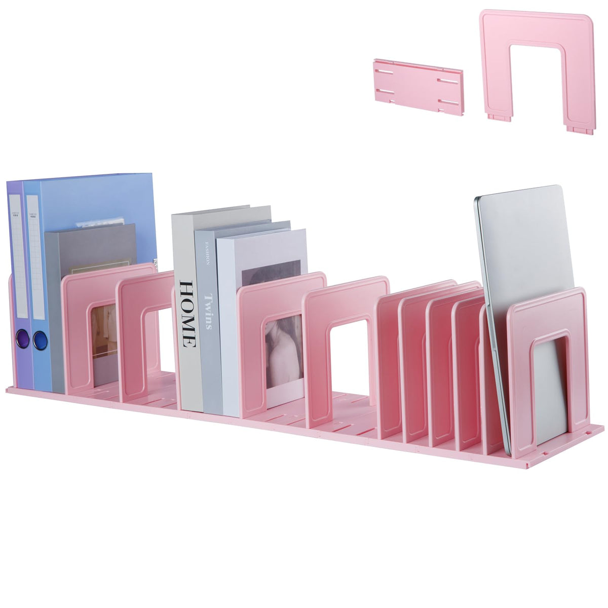 LuluEasy Adjustable Vertical File Sorter Sturdy Plastic Expandable Upright File Holder, Desktop