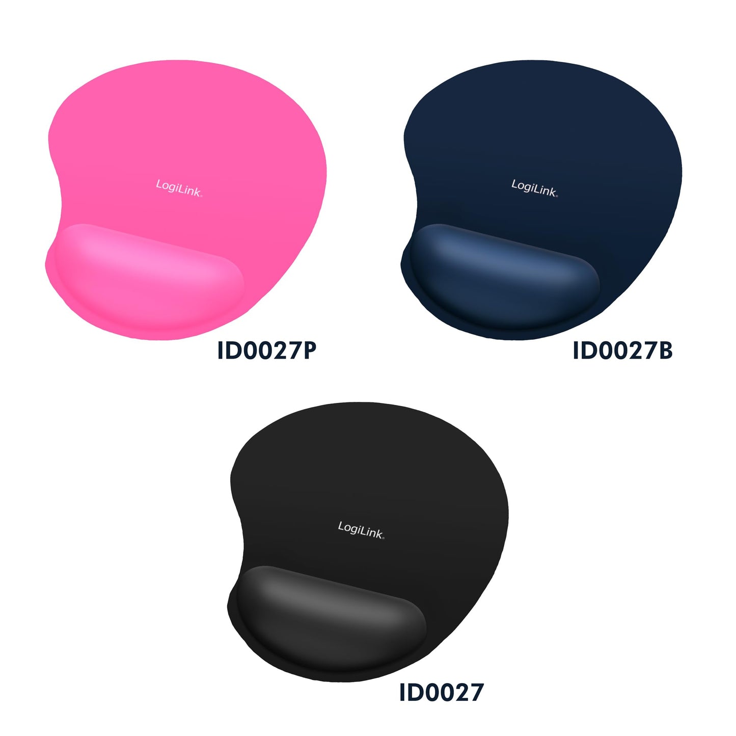 Logilink Mauspad mit Silikon - Handauflage -Pink