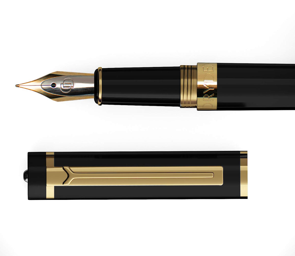 Dryden Designs Fountain Pen - Medium and Fine Nibs | Includes 24 Ink Cartridges and Ink Refill