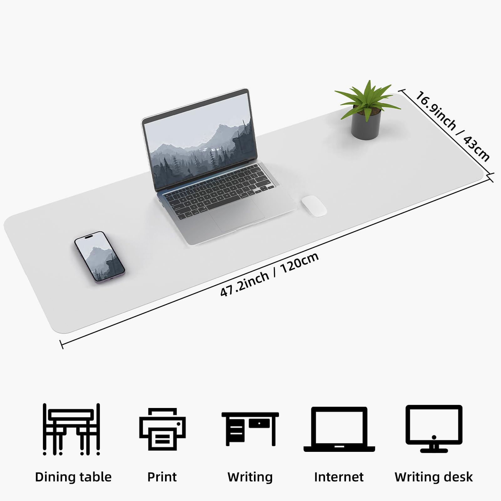 AFIING Leather Desk Pad Protector, Large Desk Mat with Natural Cork & PU Leather, Mouse Pad