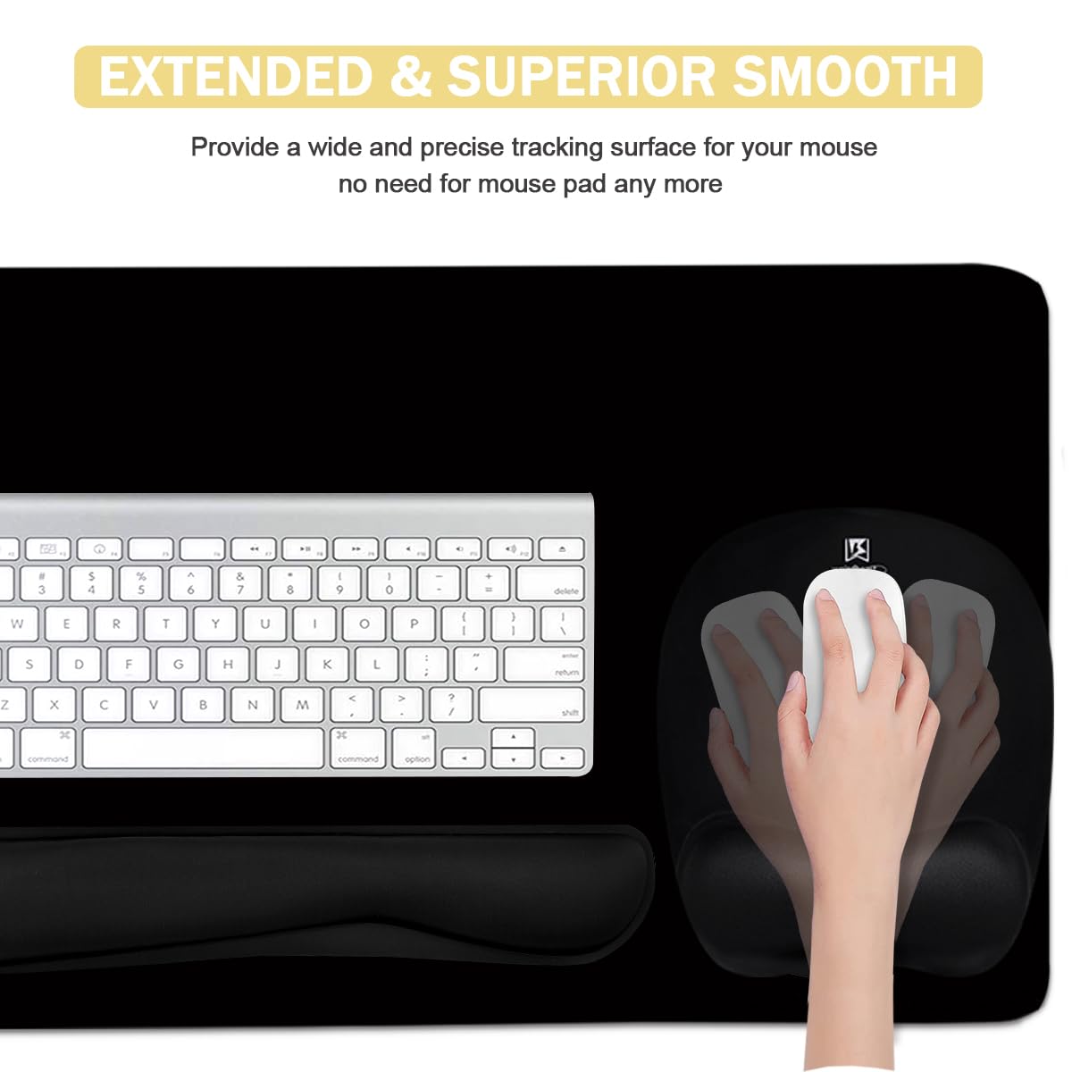 Keyboard Wrist Rest Large Mouse Pad Wrist Support for Computer, 4 in 1 Memory Foam Keyboard Pad