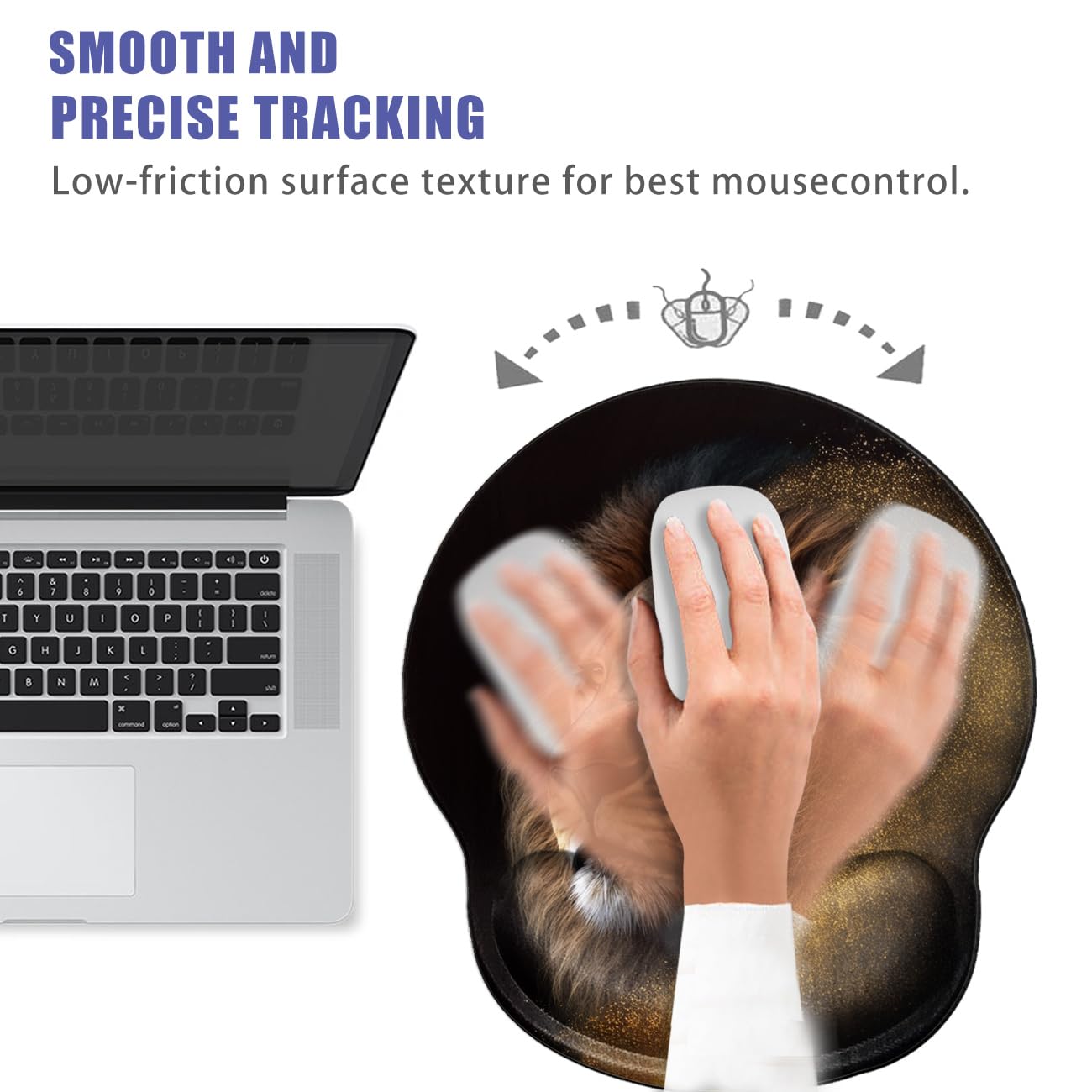 Lion Mouse Pad with Wrist Support Gel Mousepad Wrist Rest Animal Mouse Mat Gaming Cushion Mouse