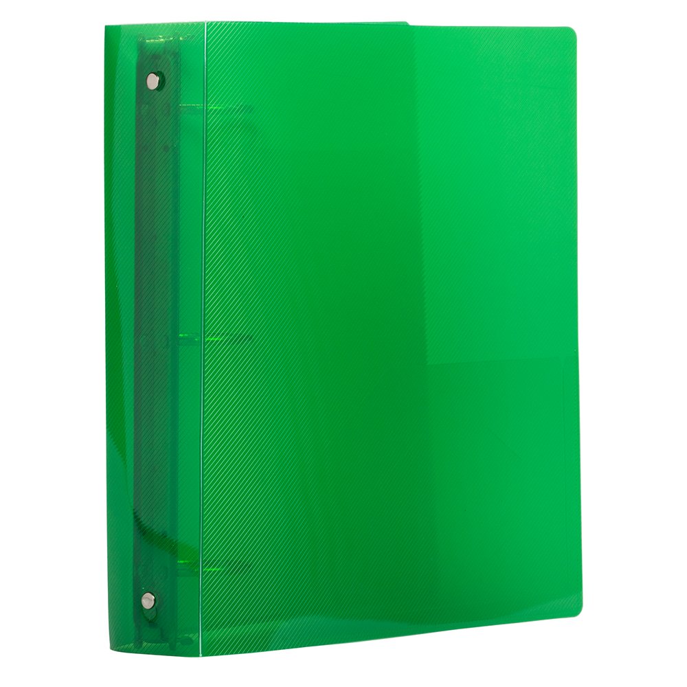 JAM PAPER Plastic 2 inch Binder - Green 3 Ring Binder - Sold Individually