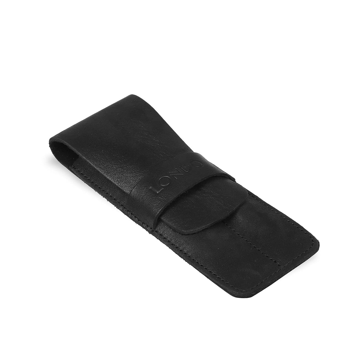 Londo Genuine Leather Pen and Pencil Case with Tuck in Flap, Stationery Bag - Two compartment