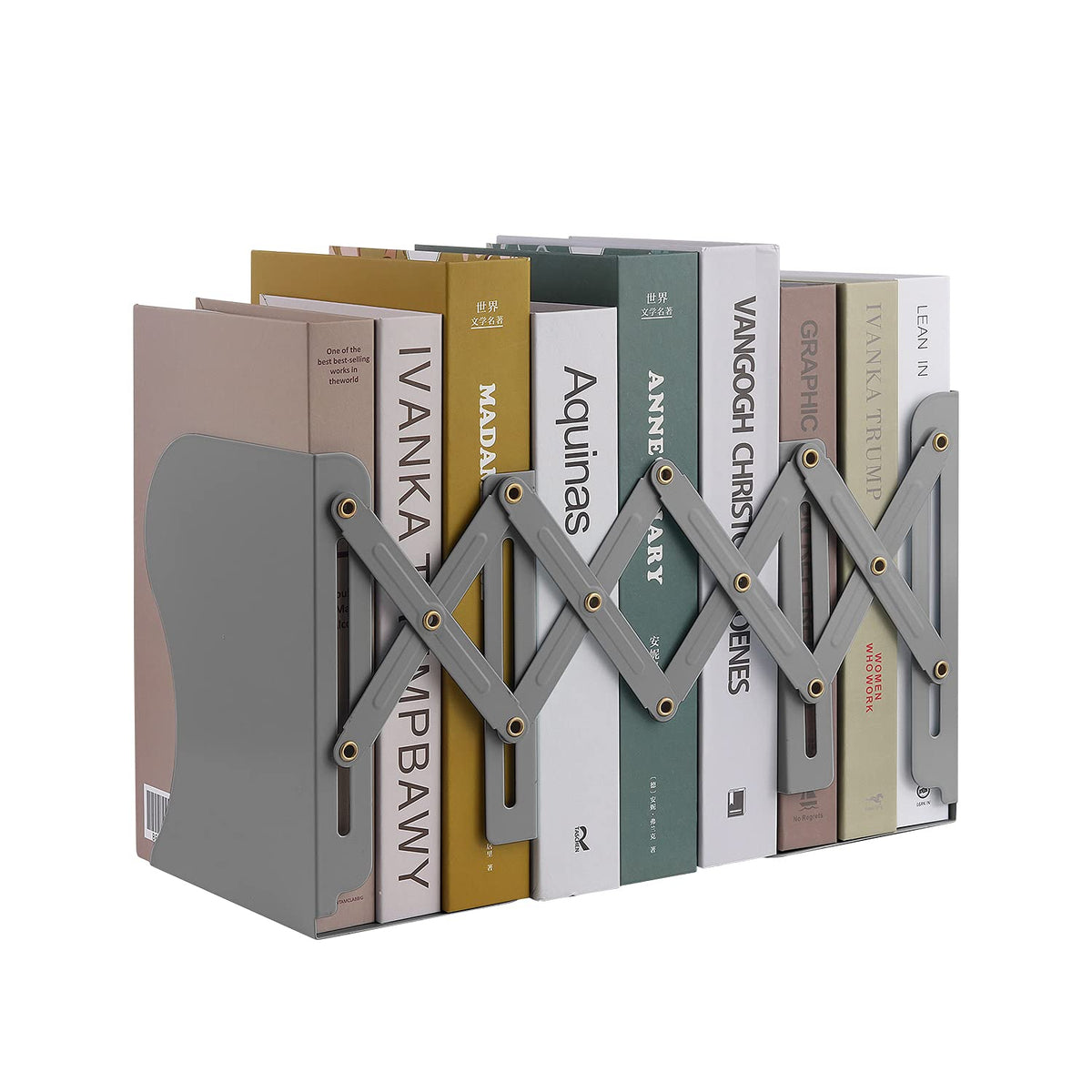 MSDADA Adjustable Bookends, Book Ends for Heavy Books, Expandable Book Organizer for Desk, Shelf