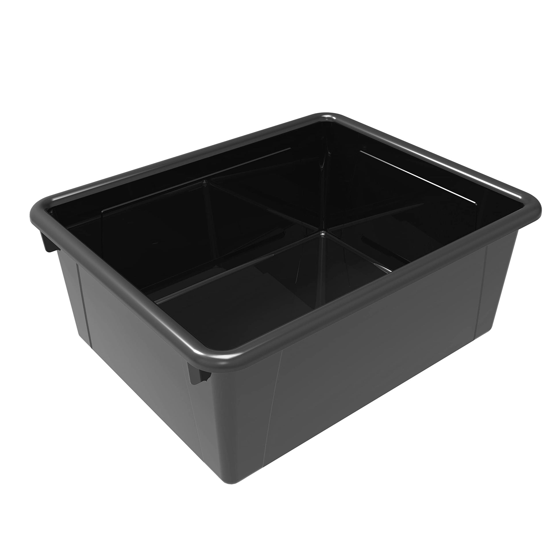 Storex Letter Size Deep Storage Tray – Organizer Bin for Classroom, Office and Home, Black, 5-Pack