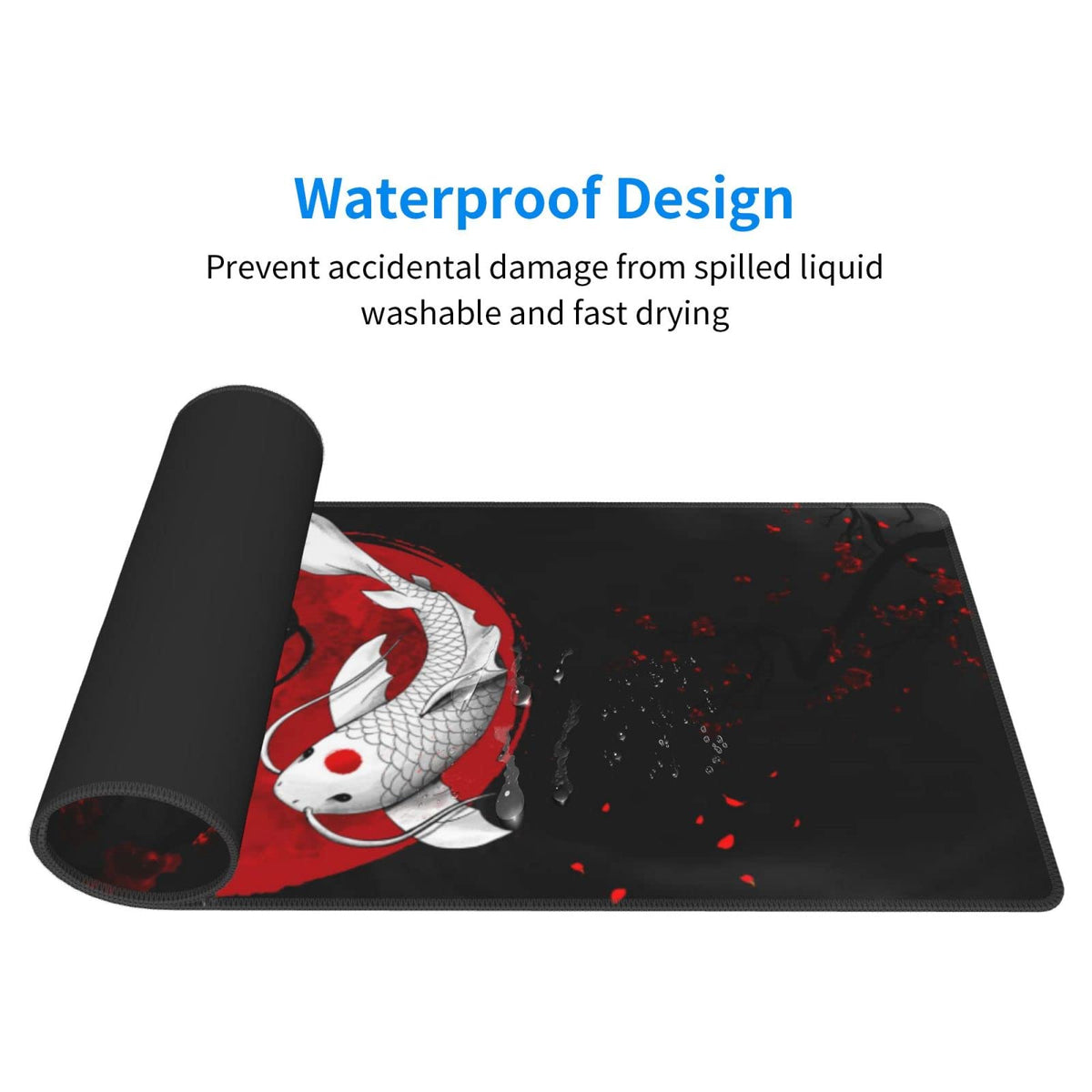 Japanese Koi Mouse Pad XL Extended Desk Mat, Computer Mousepad