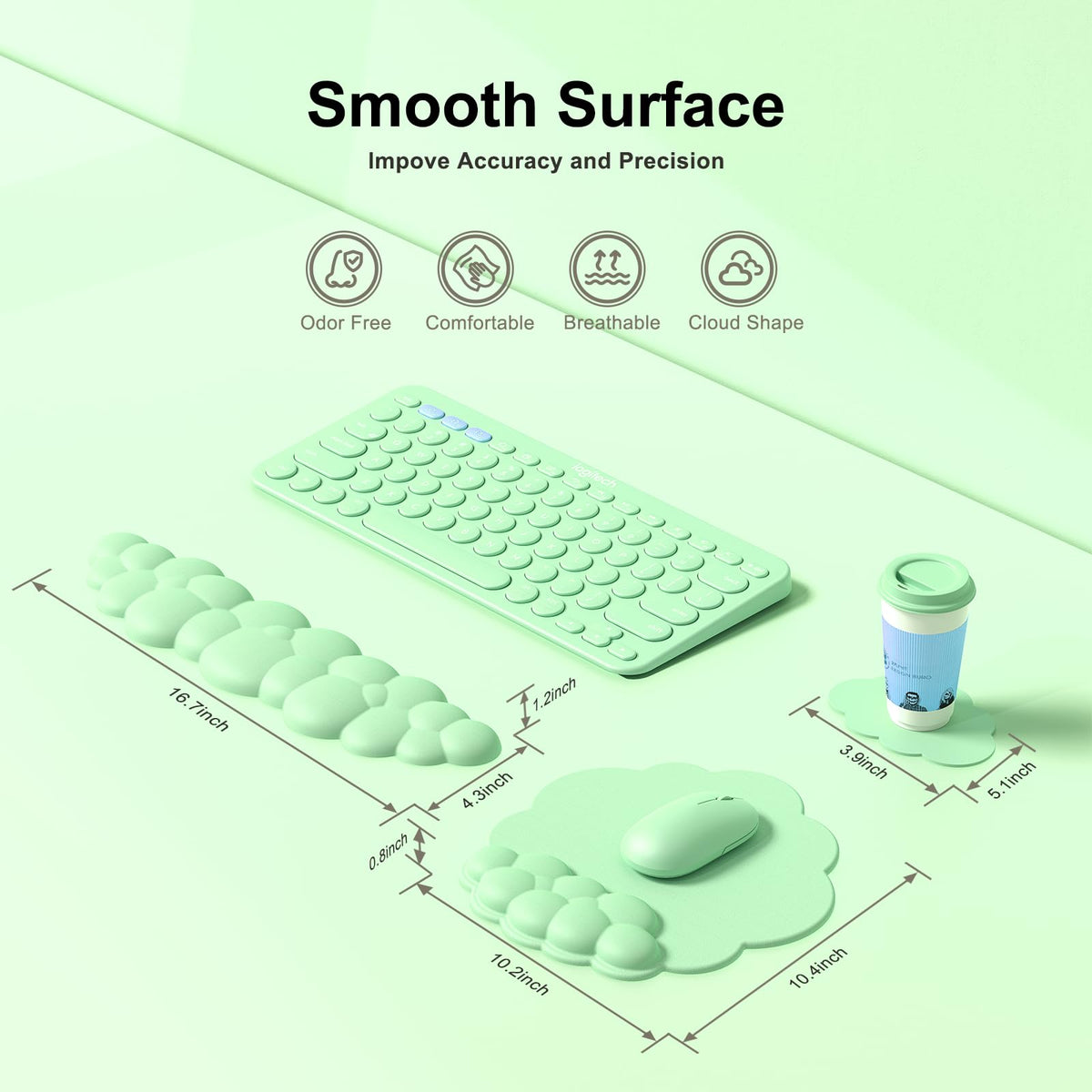 MOKURU Cloud Mouse Pad with Wrist Rest, Cloud Keyboard Wrist Rest, Mouse Pad Wrist Support