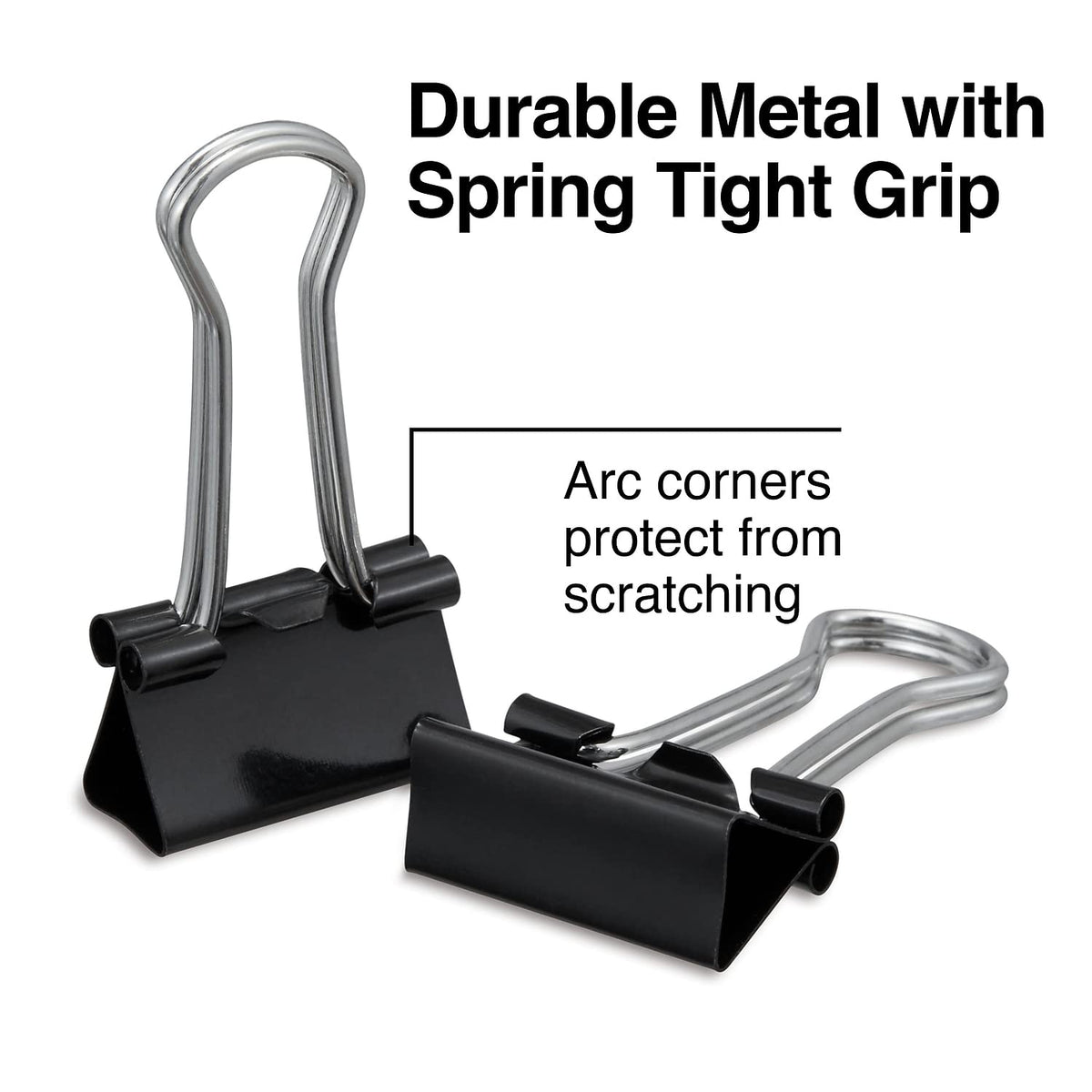 Staples Binder Clips, Small 0.38 In Capacity, Black, 40-Pack