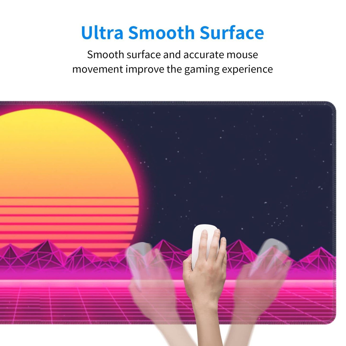 Retro Purple Cool Vaporwave Gaming Mouse Pad Large XL Desk Mat Long Extended Pads Big Mousepad for
