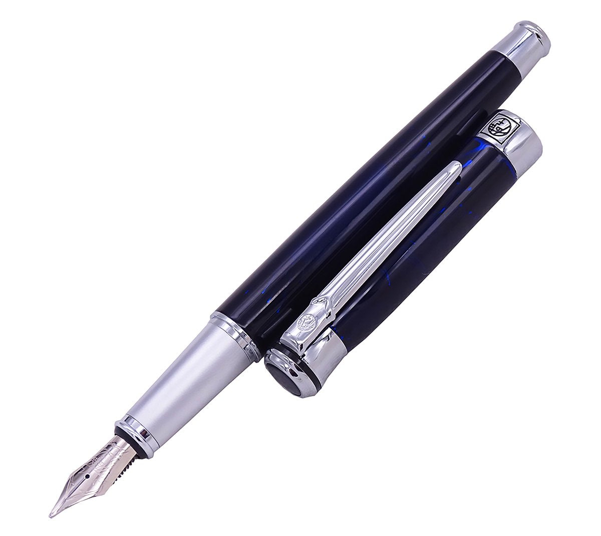 Lanxivi Picasso Fountain Pen Fine Nib 903 Series Blue Marble Sweden Flower King with Well-Balanced