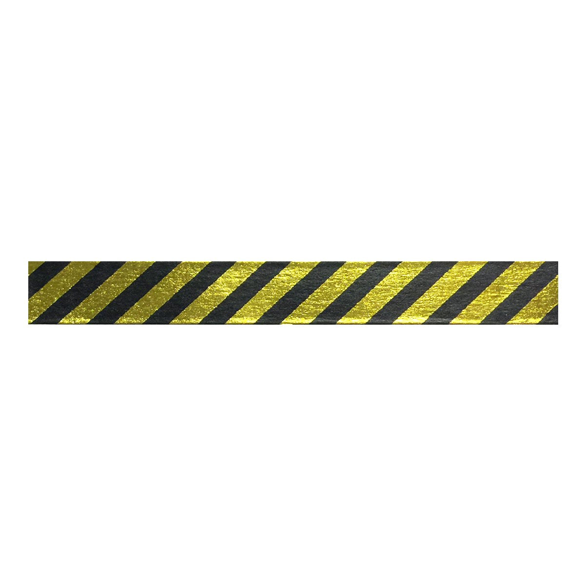 Wrapables Colorful Washi Masking Tape, Metallic Diagonal Black and Gold Stripes