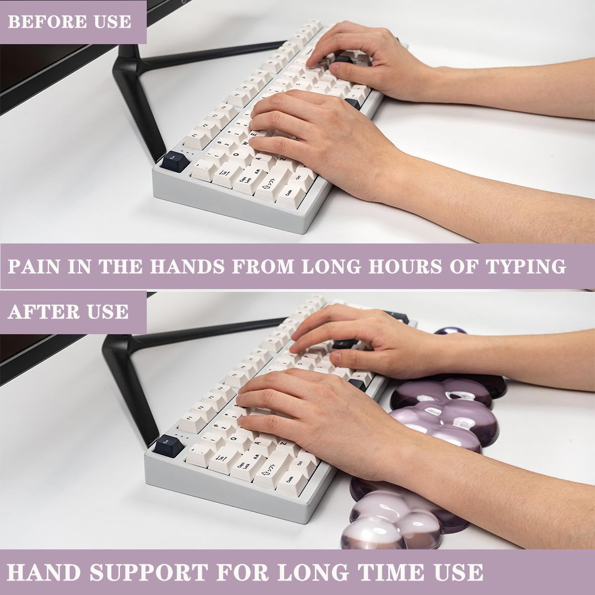 Gel Keyboard and Mouse Wrist Rest, Cloud Wrist Pad for Computer Keyboard