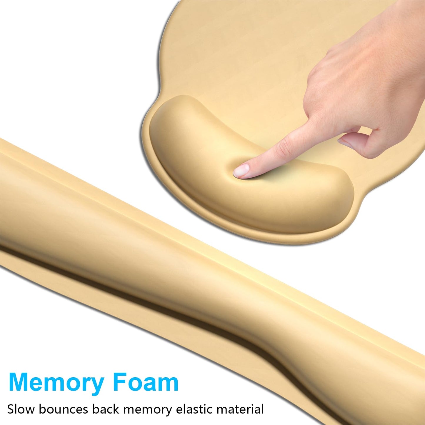 Dapesuom Keyboard Wrist Rest and Mouse Pad with Wrist Support, Cute Memory Foam Cushion for