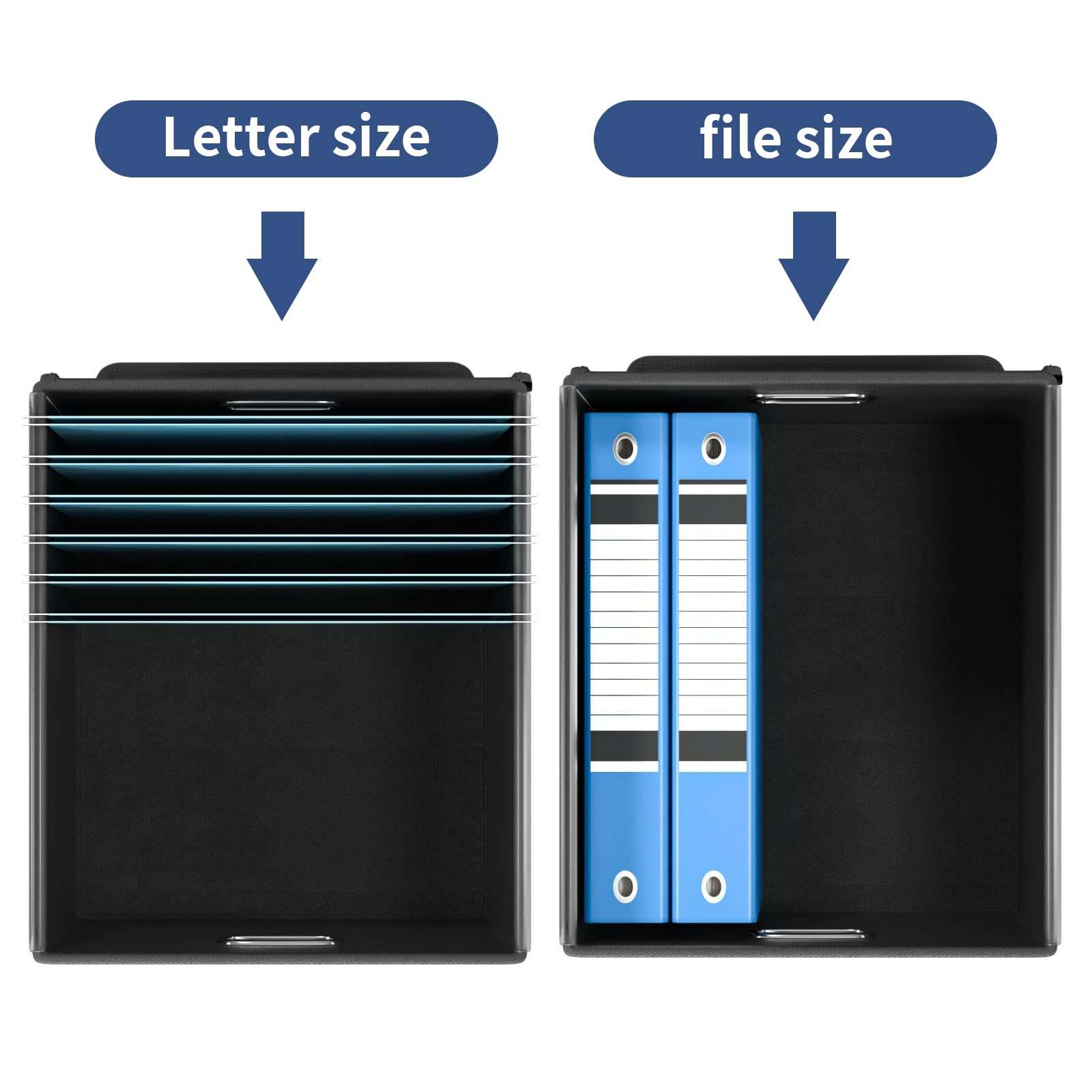 Huolewa File Organizer Box with Lids, Collapsible File Folder Organizer