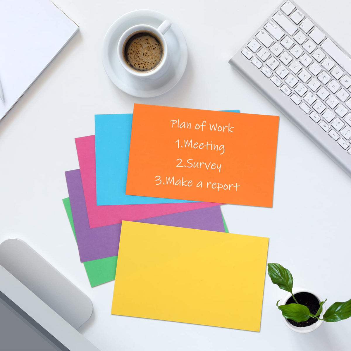 300 Pcs Blank Index Cards Thick Card Stock, 5 x 8 Inch, Bright Colors